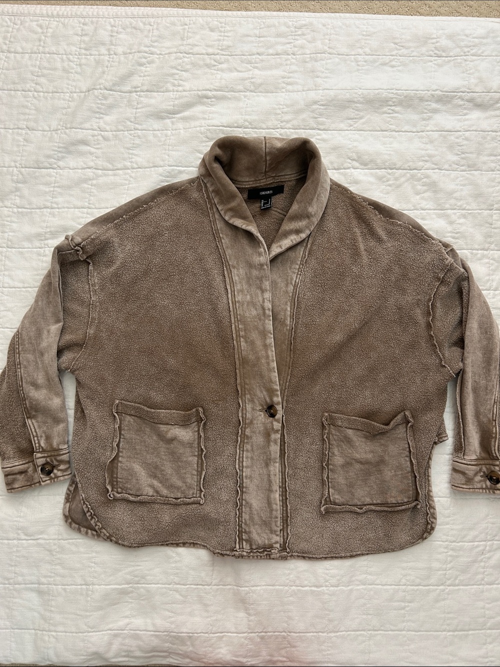 Forever 21 Taupe Shawl-Collar Jacket
